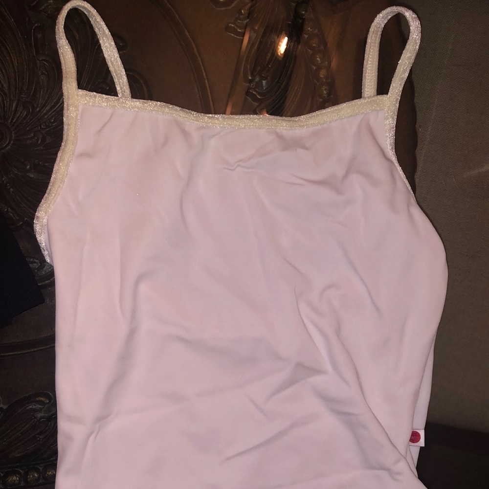 YUMIKO denise style VELVET trim WHITE XS front lined perfect condition high leg